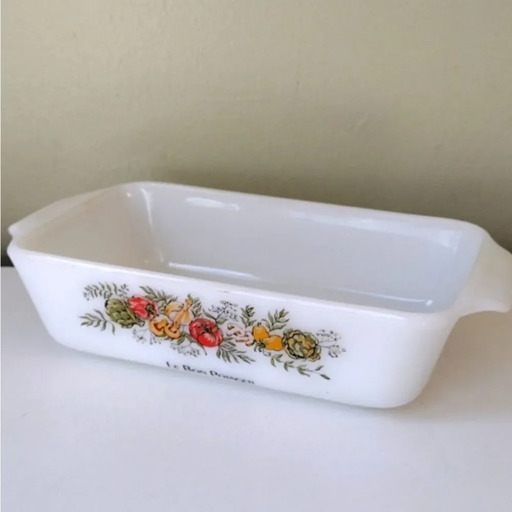 Anchor Hocking Vntg Fire King Le Bon Potager‎ Baking Loaf Pan